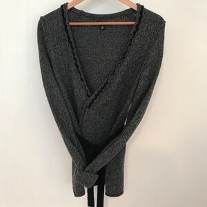 Banana Republic belted open front cardigan black and gray/Wool Cashmere Blend/XS
